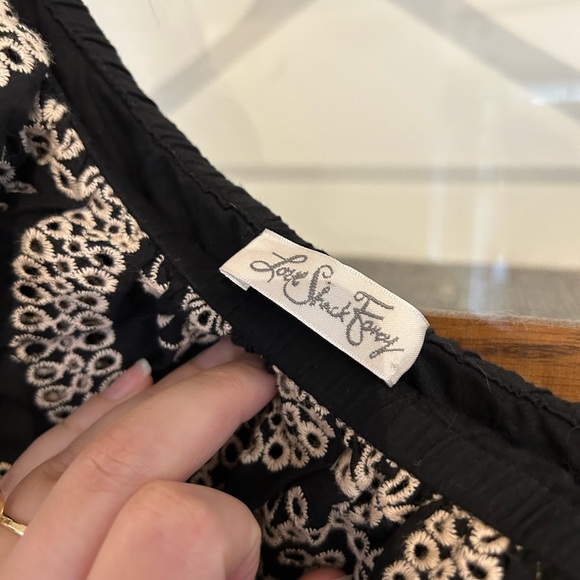 LoveShackFancy Black 'Pamela' One-shoulder Broderie Anglaise Cotton Dress Lrg - Picture 5 of 9